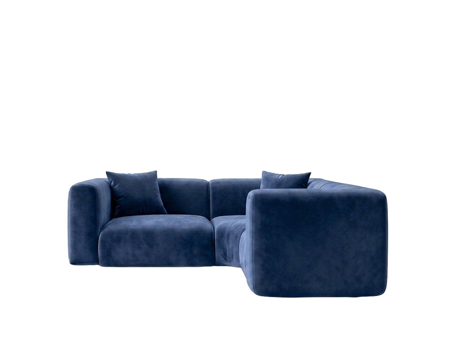 Narożnik modułowy, Corner mini, tkanina Velvet Bluvel, Atramentowy, GRETA