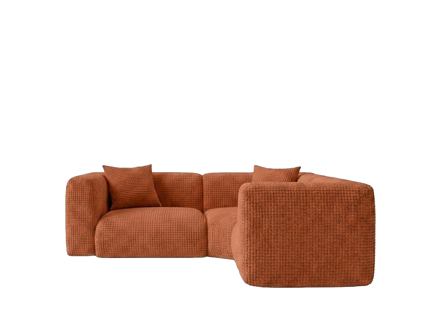 Canapé d’angle modulaire, Corner mini, tissu chenille Cremona, Cuivre, GRETA