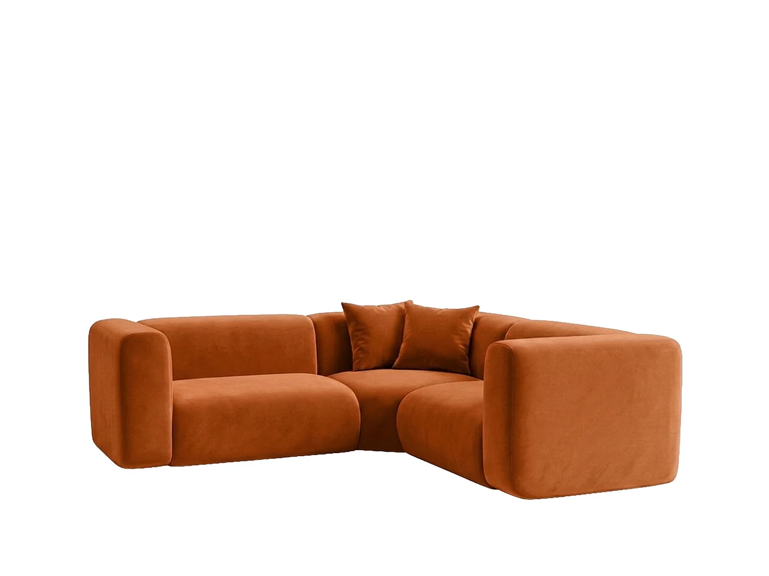 Narożnik modułowy, Corner mini, tkanina Velvet Bluvel, Cynamonowy, GRETA
