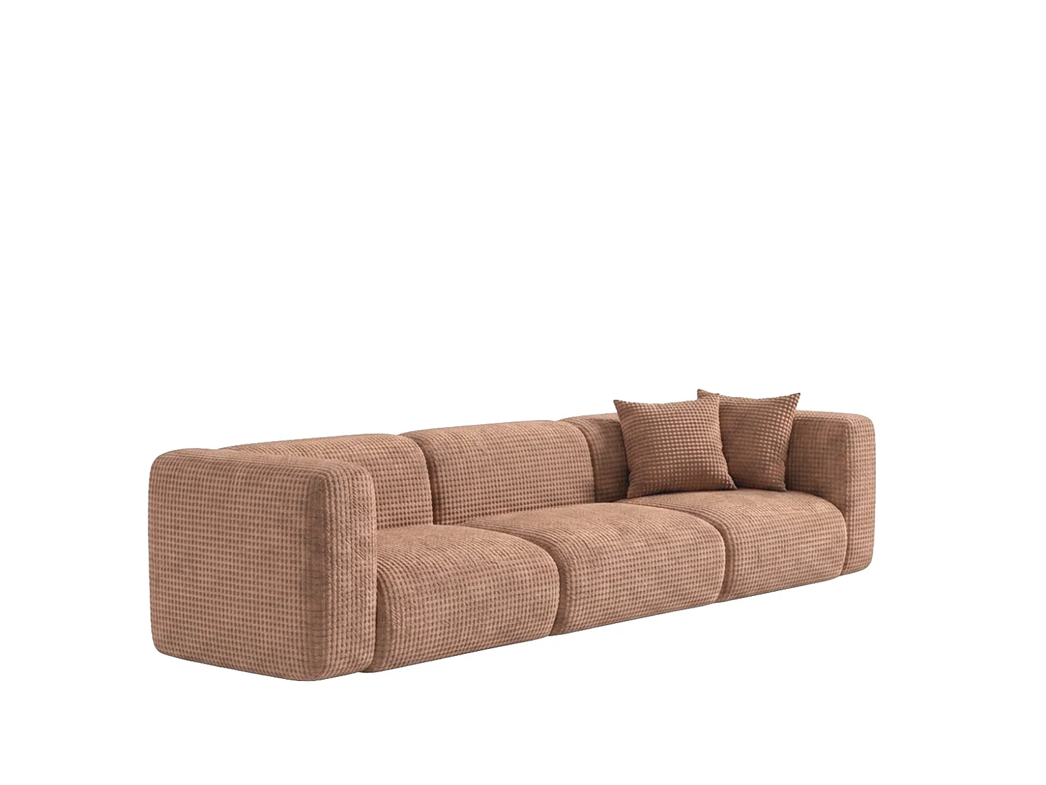 Sofa trzyosobowa, tkanina szenil Cremona, Jasnobrązowy, GRETA