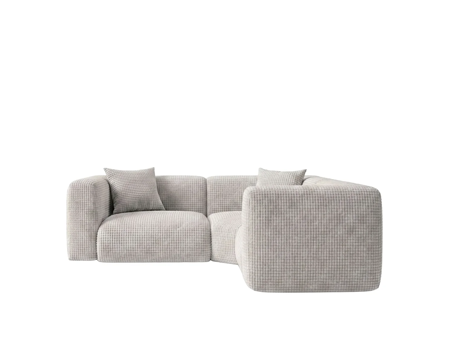 Canapé d’angle modulaire, Corner mini, tissu chenille Cremona, Gris clair, GRETA