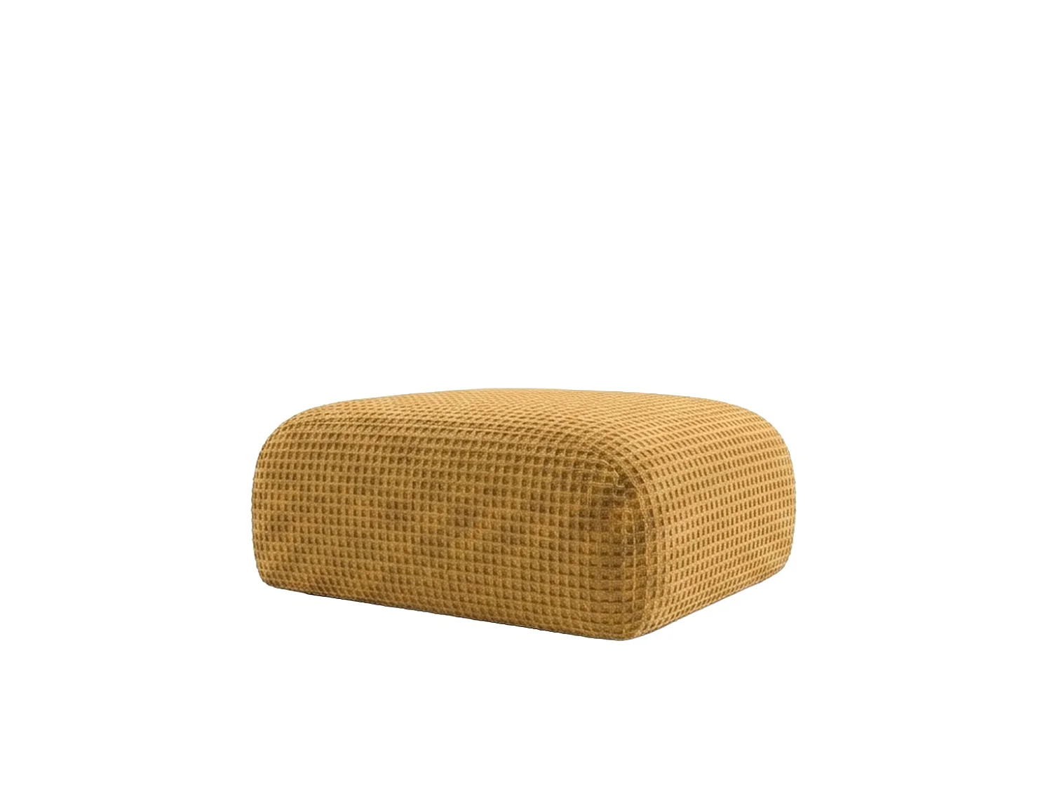 Pouf, repose-pieds, tissu chenille Cremona, Doré, GRETA