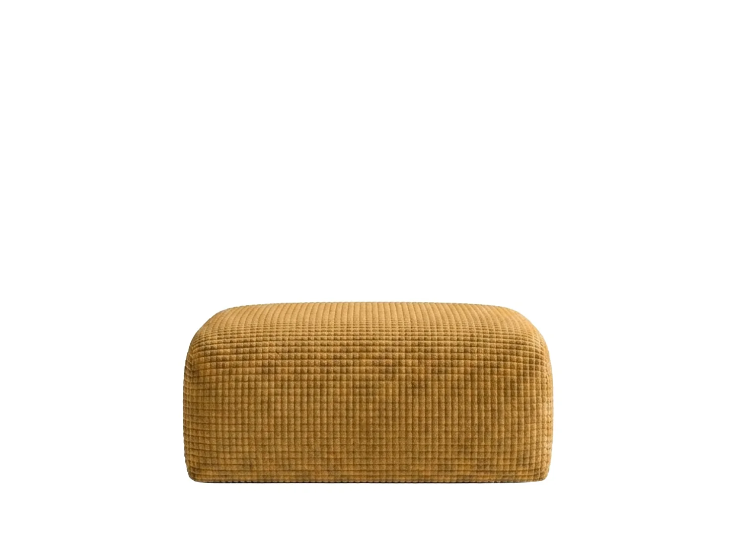 Pouf, repose-pieds, tissu chenille Cremona, Doré, GRETA