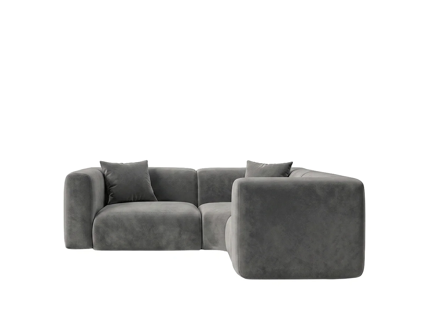 Narożnik modułowy, Corner mini, tkanina Velvet Bluvel, Popielaty, GRETA