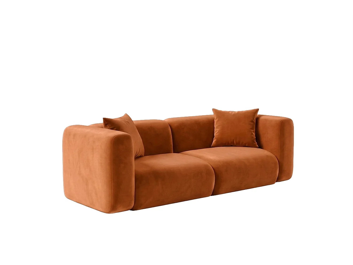 Sofa dwuosobowa, tkanina Velvet Bluvel, Cynamonowy, GRETA