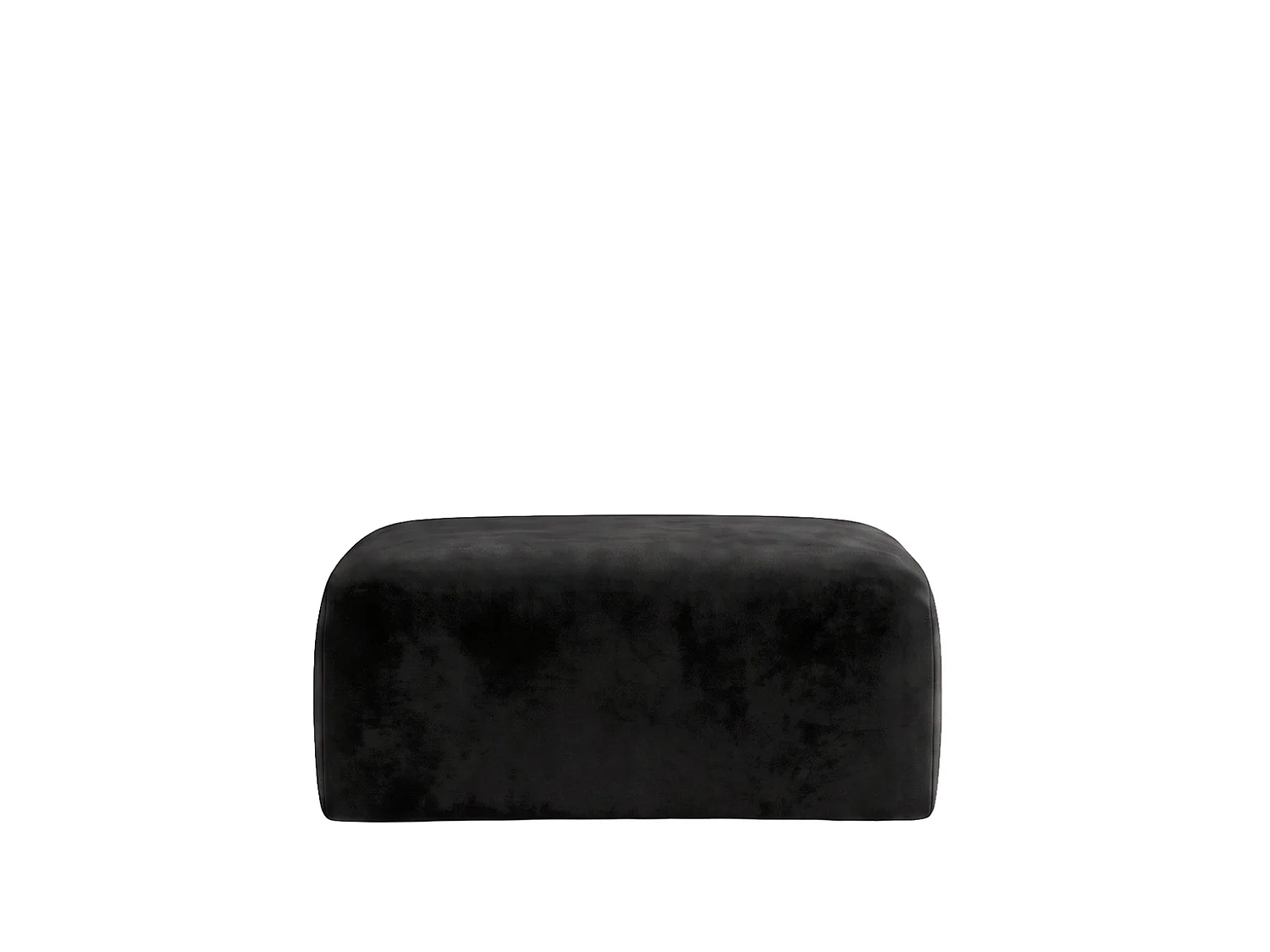 Pouf, pouf d'assise, tissu velours Bluvel, Noir, GRETA