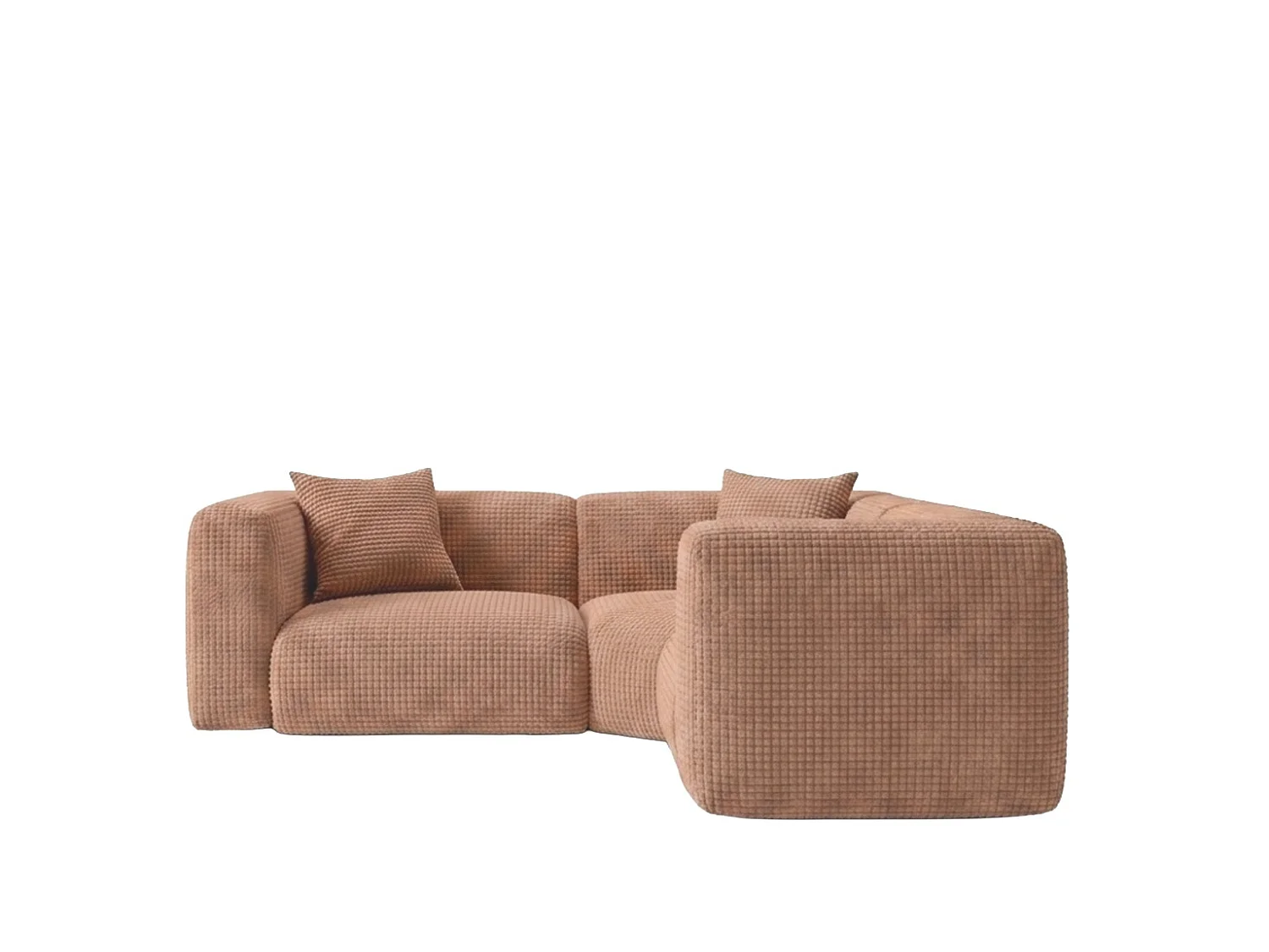Canapé d’angle modulaire, Corner mini, tissu chenille Cremona, Marron clair, GRETA