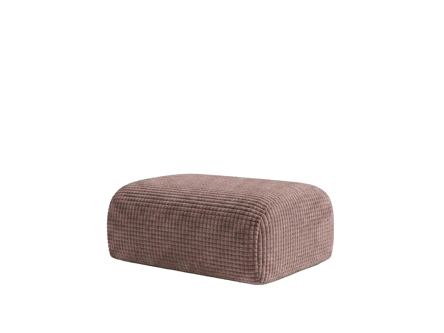 Pouf, repose-pieds, tissu chenille Cremona, Taupe, GRETA