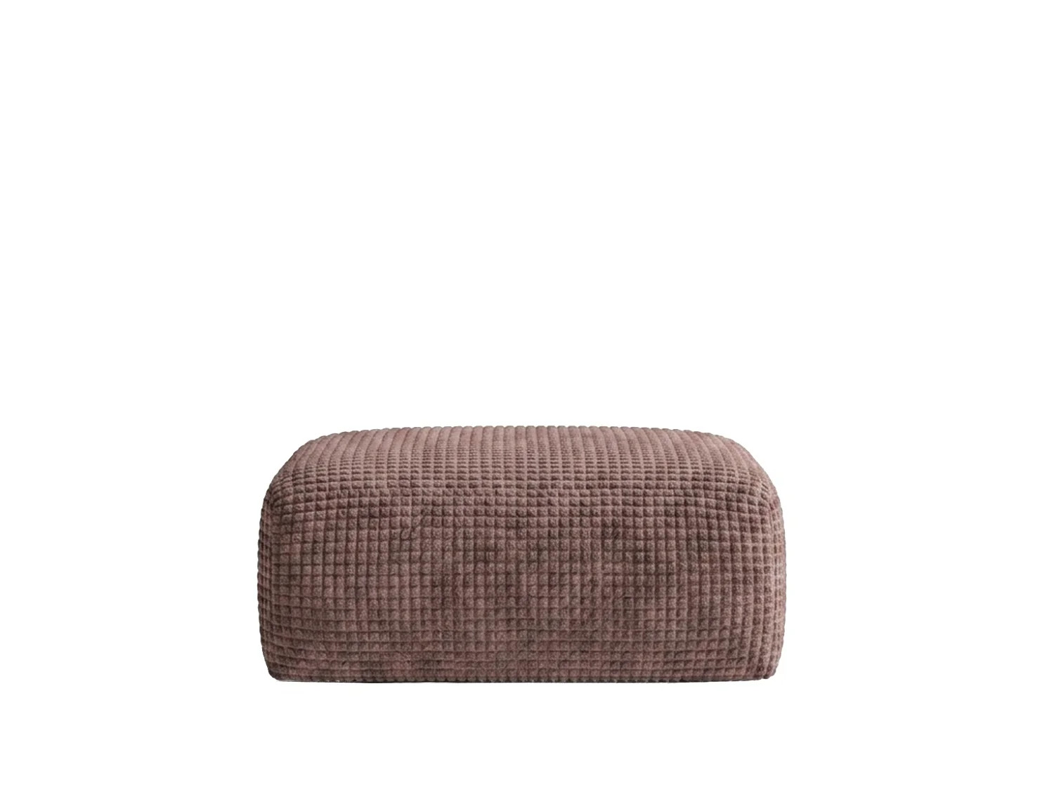 Pouf, repose-pieds, tissu chenille Cremona, Taupe, GRETA