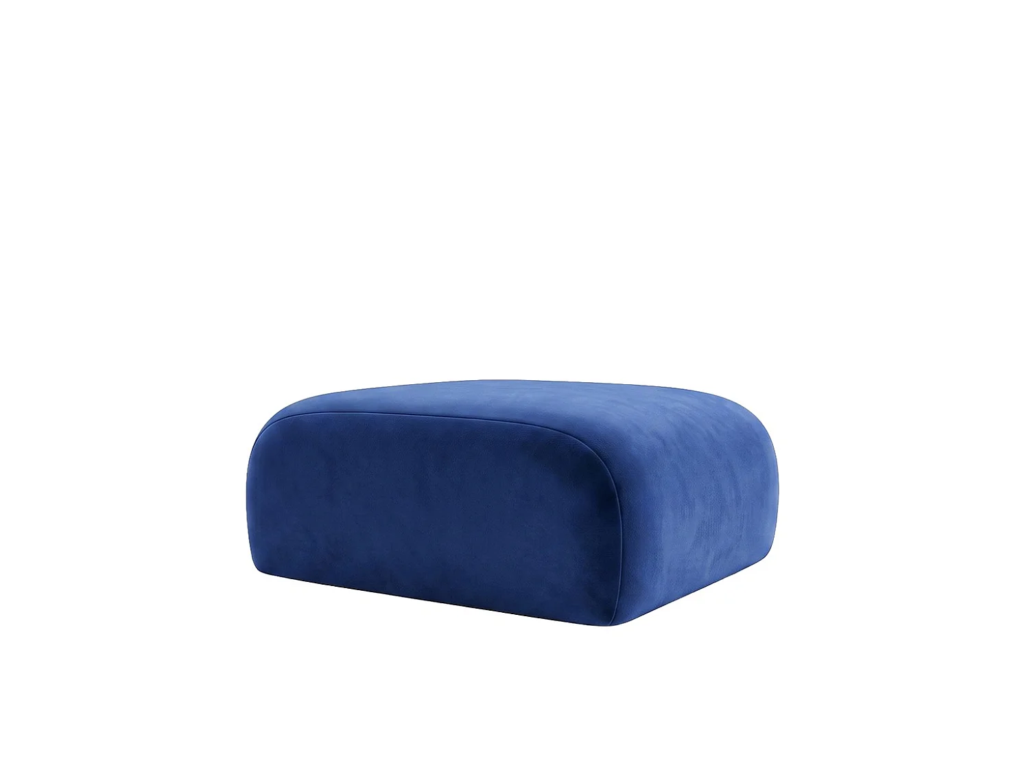Pouf, pouf d'assise, tissu velours Bluvel, Bleu encre, GRETA