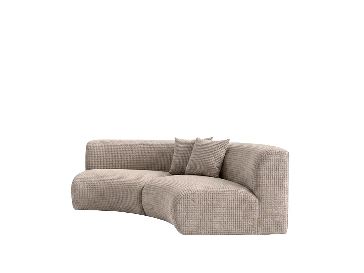 Afgeronde bank, chenillestof Cremona, Beige, GRETA
