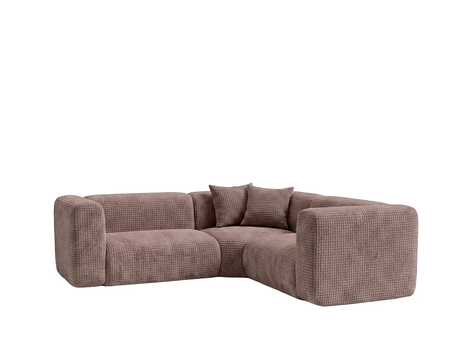Canapé d’angle modulaire, Corner mini, tissu chenille Cremona, Taupe, GRETA