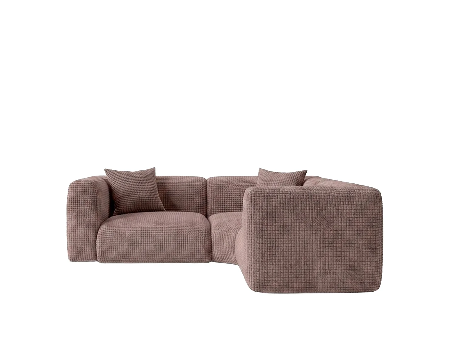Canapé d’angle modulaire, Corner mini, tissu chenille Cremona, Taupe, GRETA