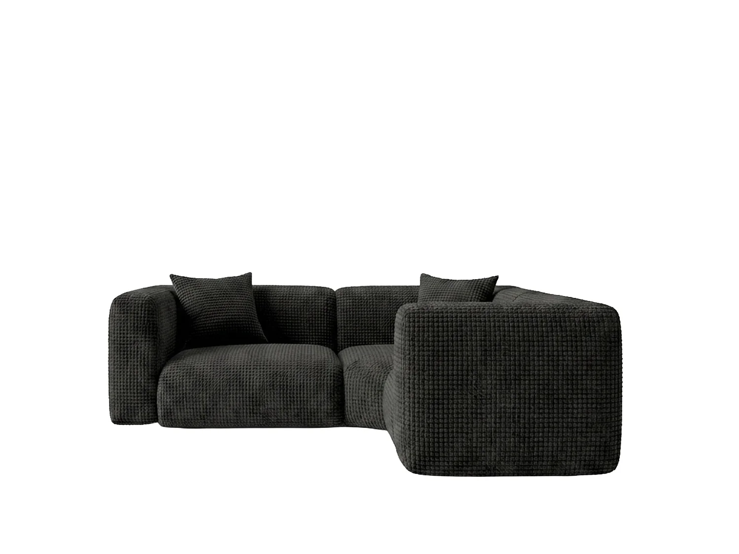 Canapé d’angle modulaire, Corner mini, tissu chenille Cremona, Anthracite, GRETA