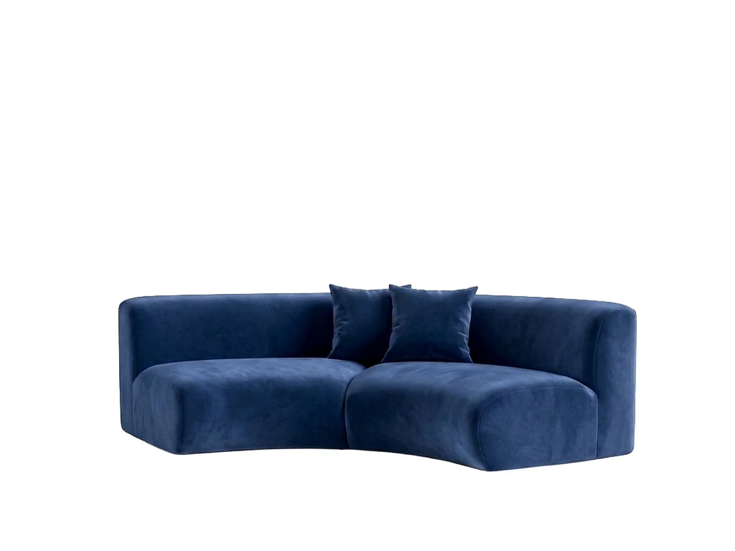 Divano Round, tessuto Velvet Bluvel, Blu inchiostro, GRETA