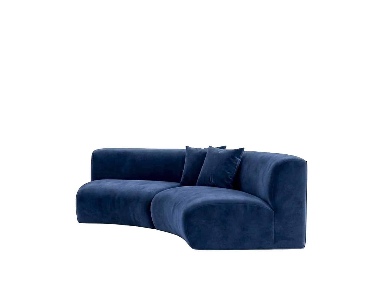Divano Round, tessuto Velvet Bluvel, Blu inchiostro, GRETA