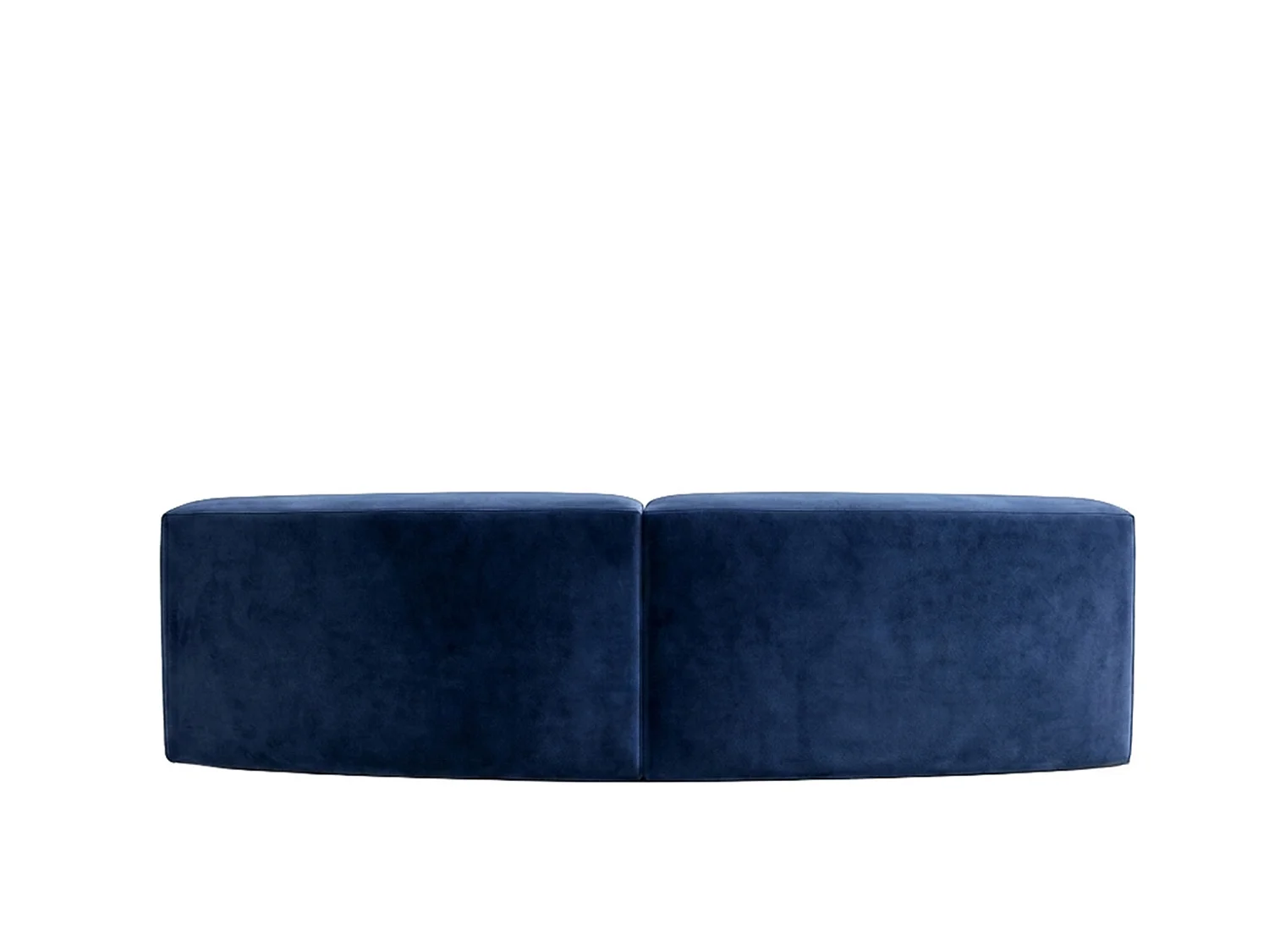 Divano Round, tessuto Velvet Bluvel, Blu inchiostro, GRETA