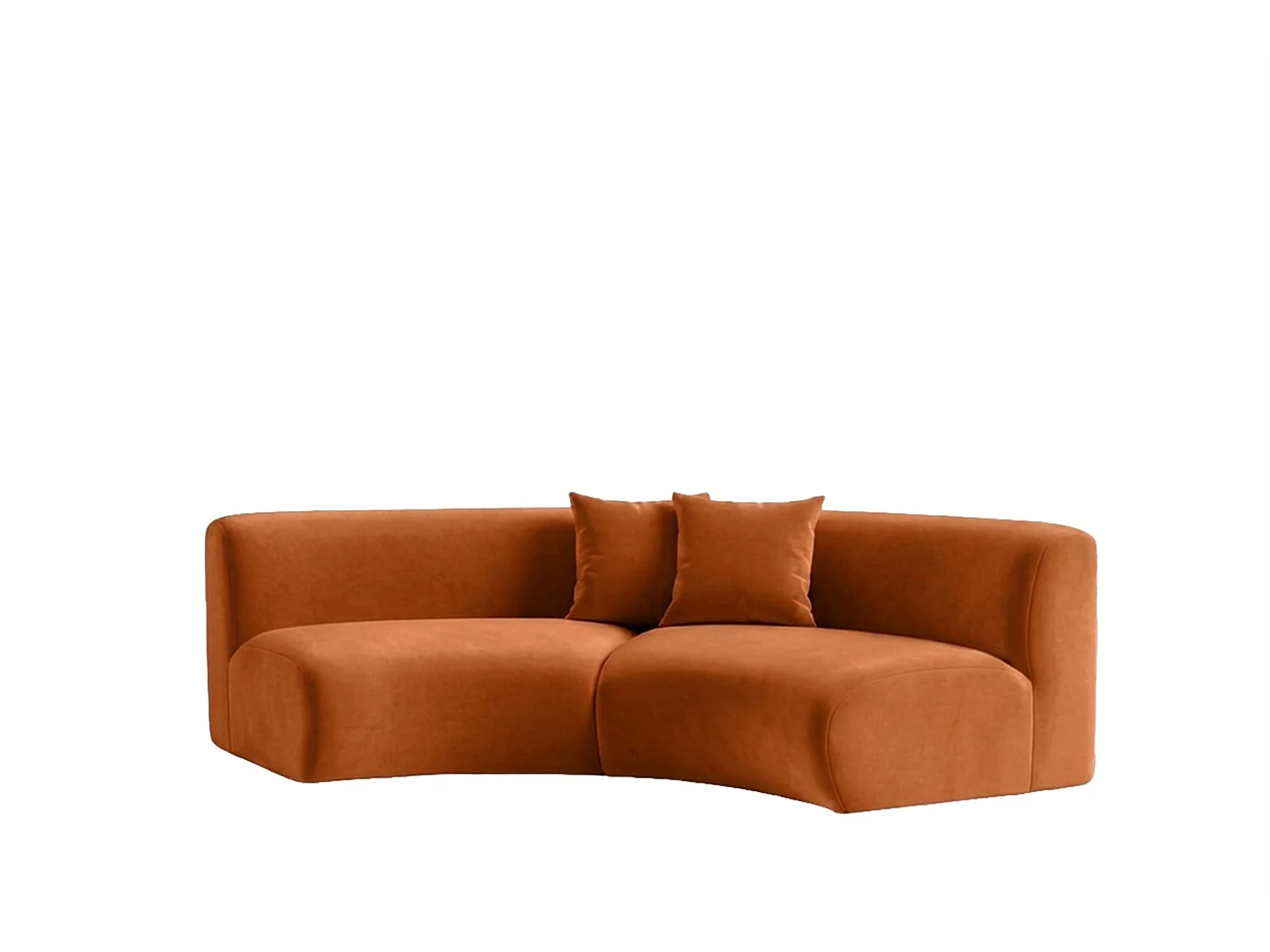 Sofa zaokrąglona, tkanina Velvet Bluvel, Cynamonowy, GRETA