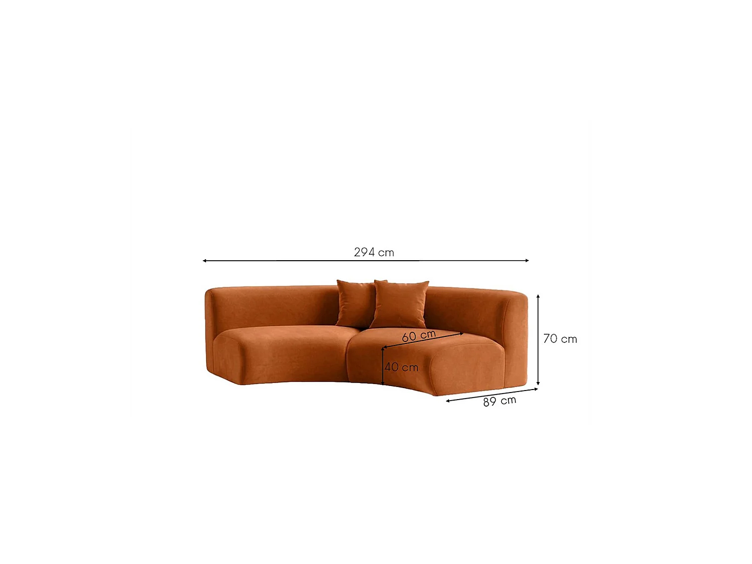 Sofa zaokrąglona, tkanina Velvet Bluvel, Cynamonowy, GRETA