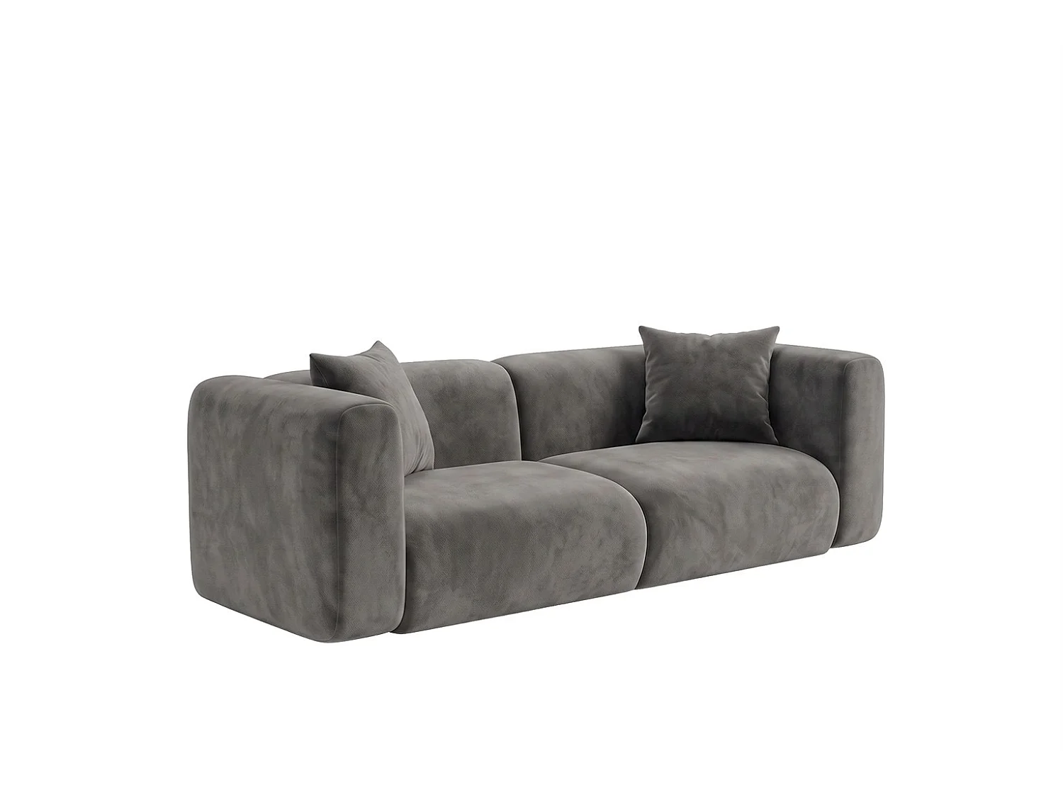 Sofa dwuosobowa, tkanina Velvet Bluvel, Popielaty, GRETA