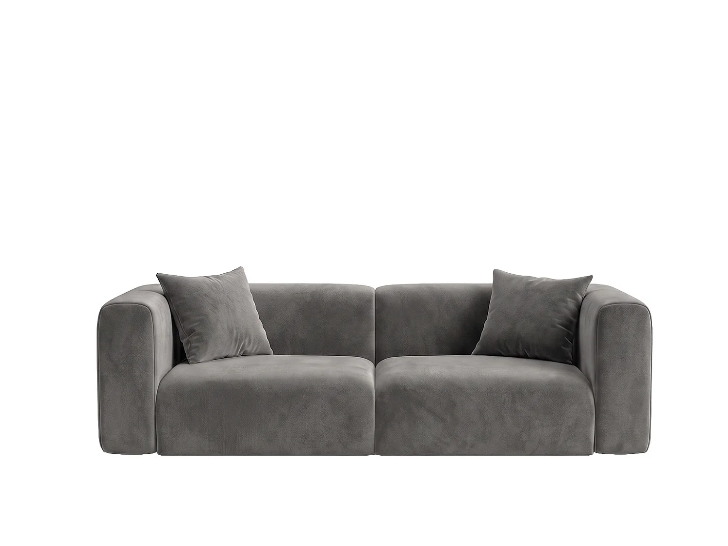 Sofa dwuosobowa, tkanina Velvet Bluvel, Popielaty, GRETA