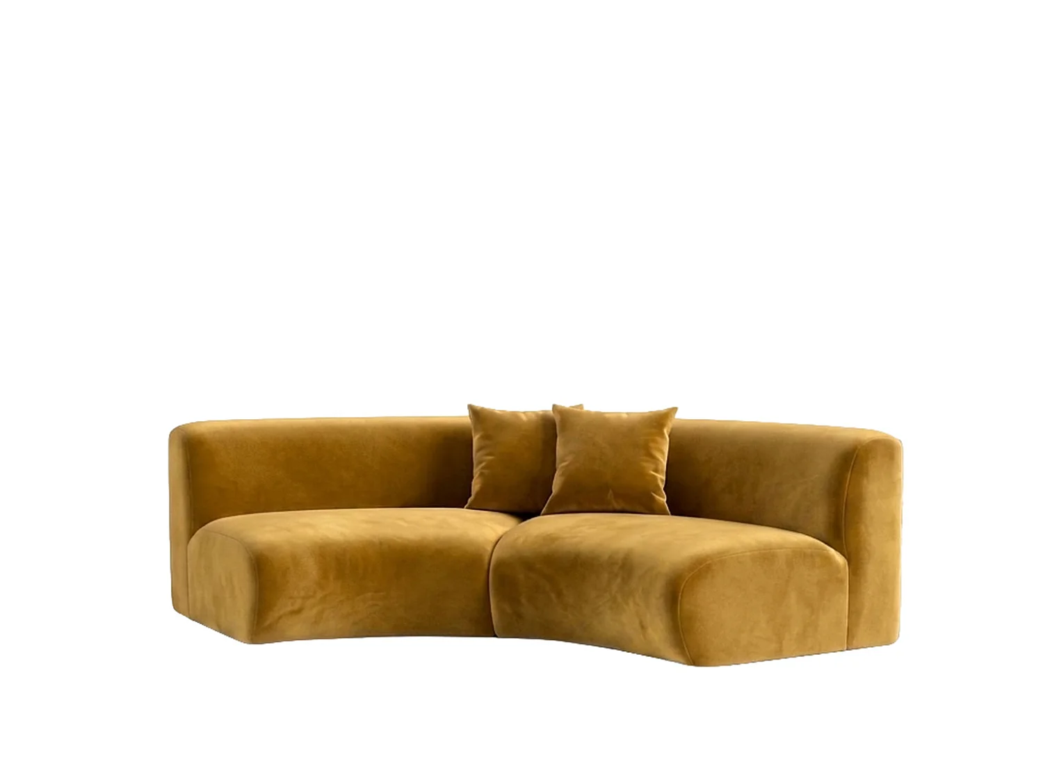 Sofa zaokrąglona, tkanina Velvet Bluvel, Złoty, GRETA