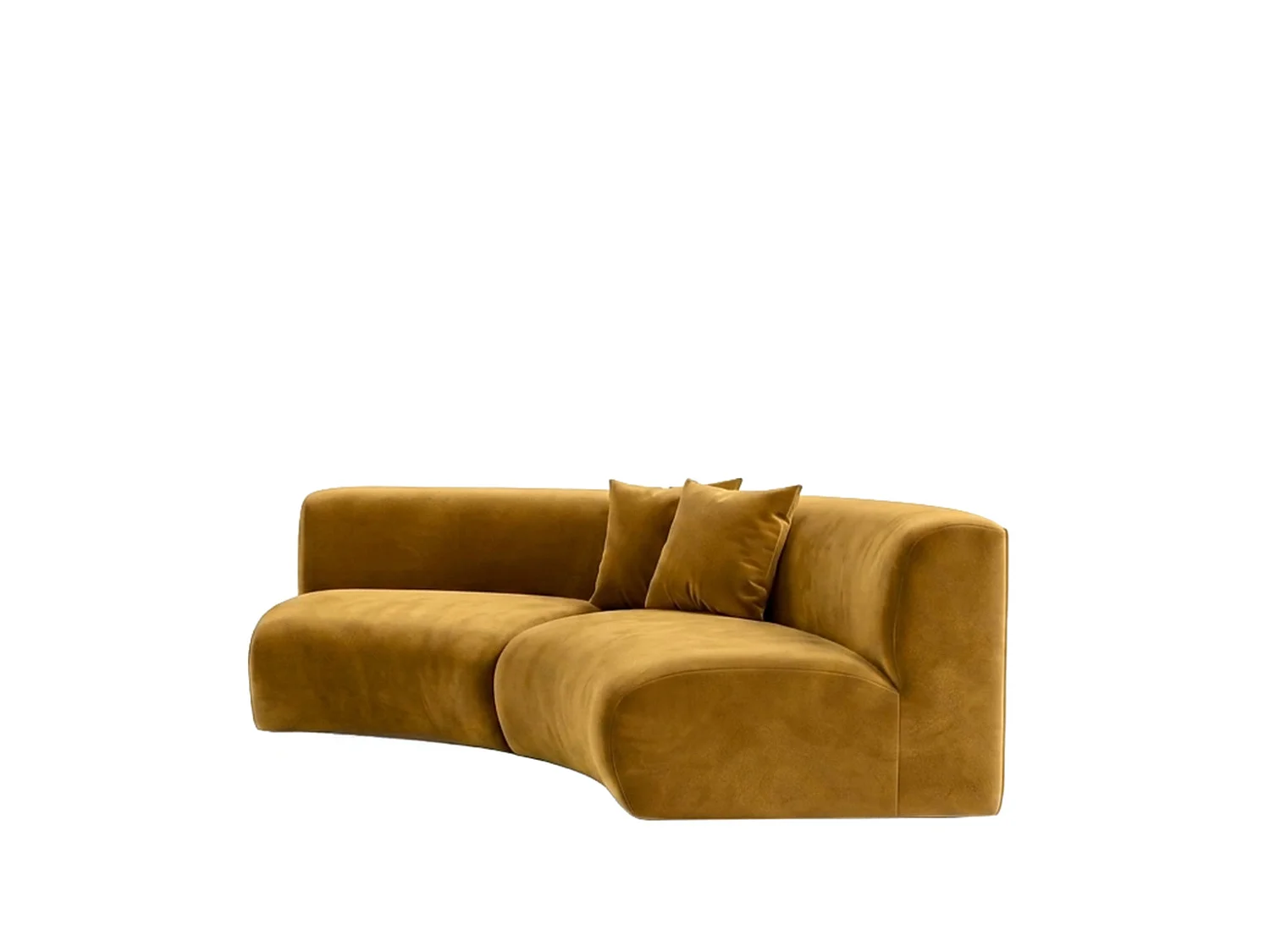 Sofa zaokrąglona, tkanina Velvet Bluvel, Złoty, GRETA