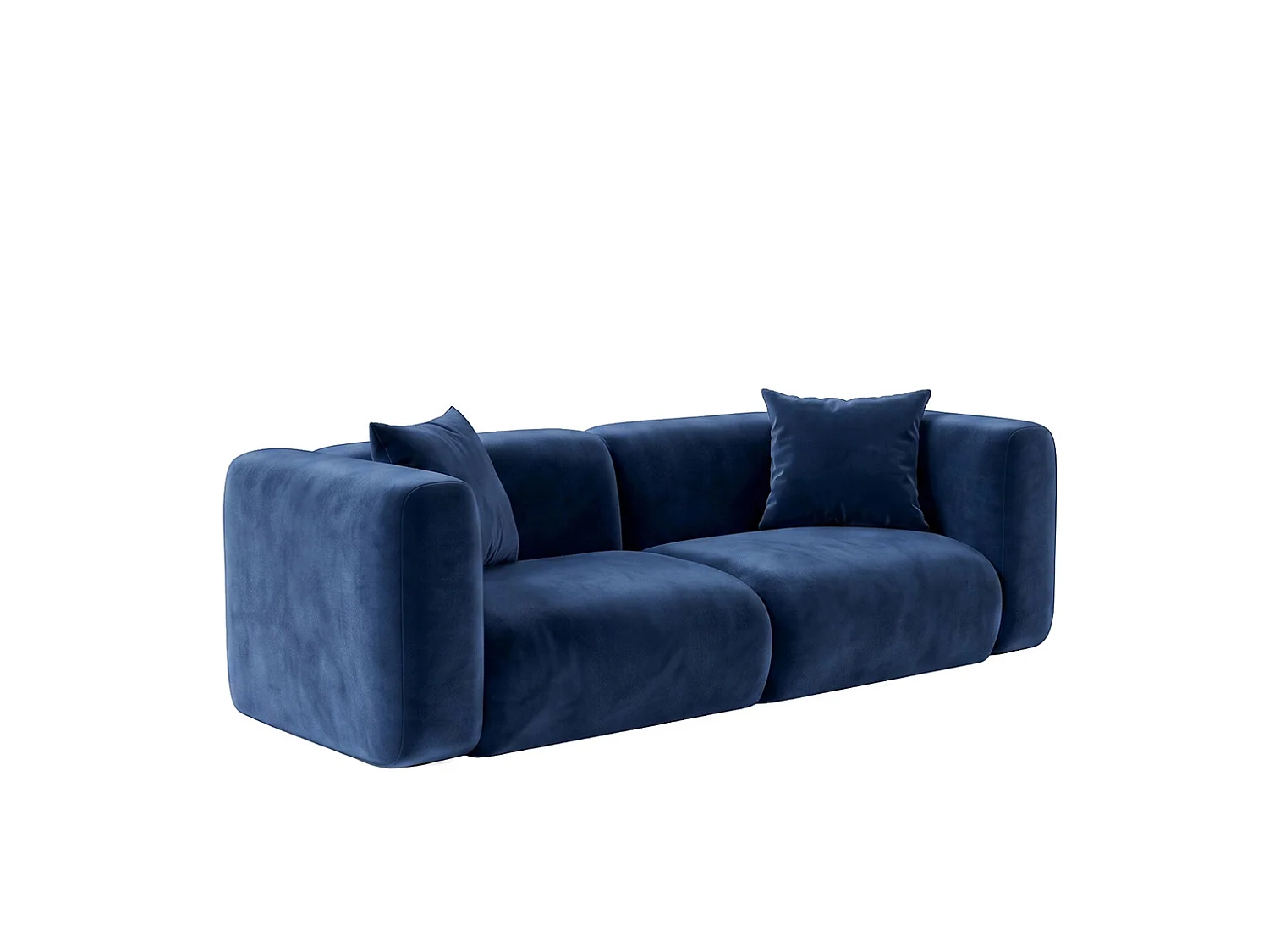 Divano 2 posti, tessuto Velvet Bluvel, Blu inchiostro, GRETA