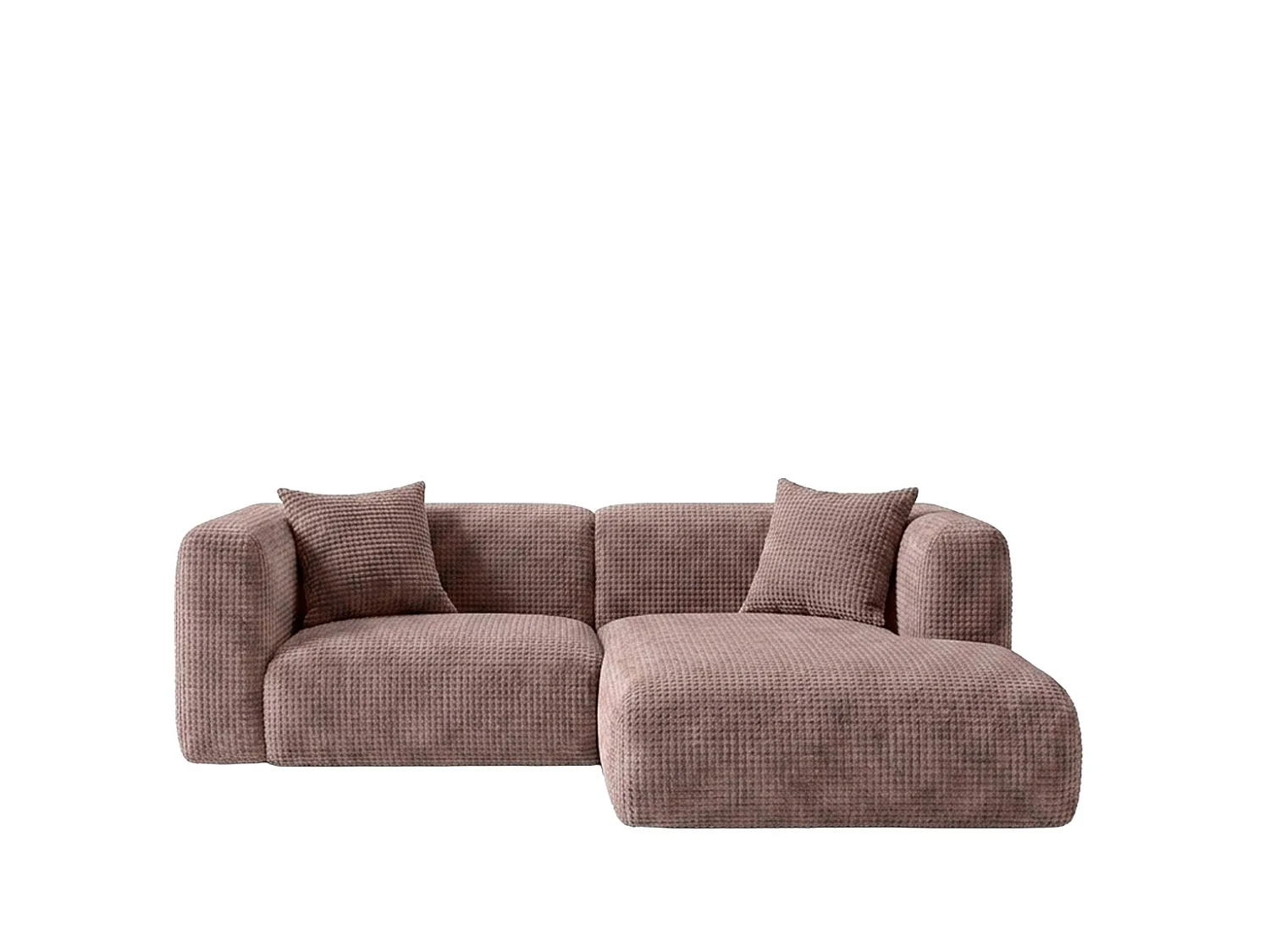 Narożnik w kształcie L mini, tkanina szenil Cremona, Taupe, Prawy, GRETA