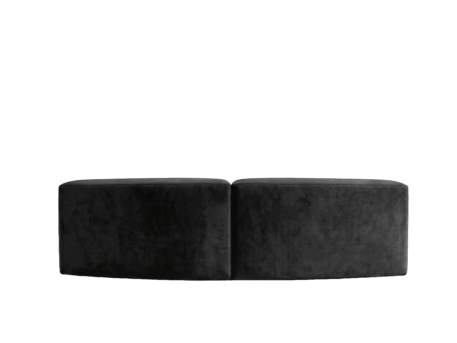 Sofa zaokrąglona, tkanina Velvet Bluvel, Czarny, GRETA