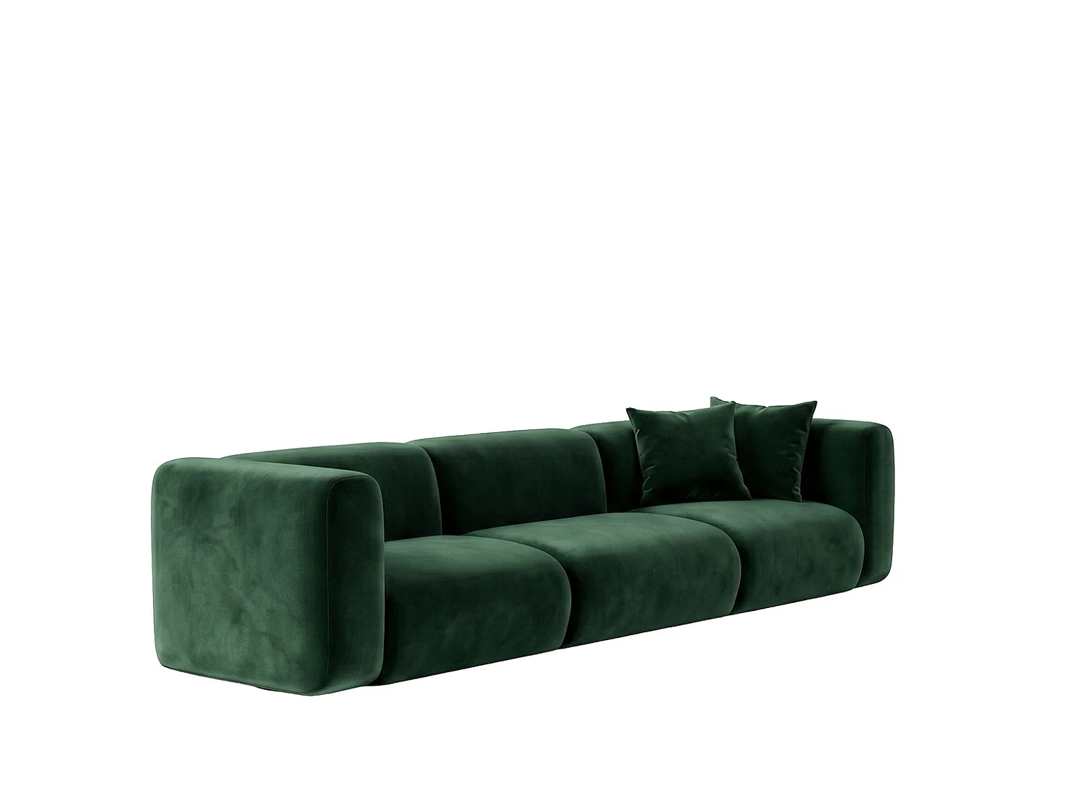 Sofa trzyosobowa, tkanina Velvet Bluvel, Zielony, GRETA