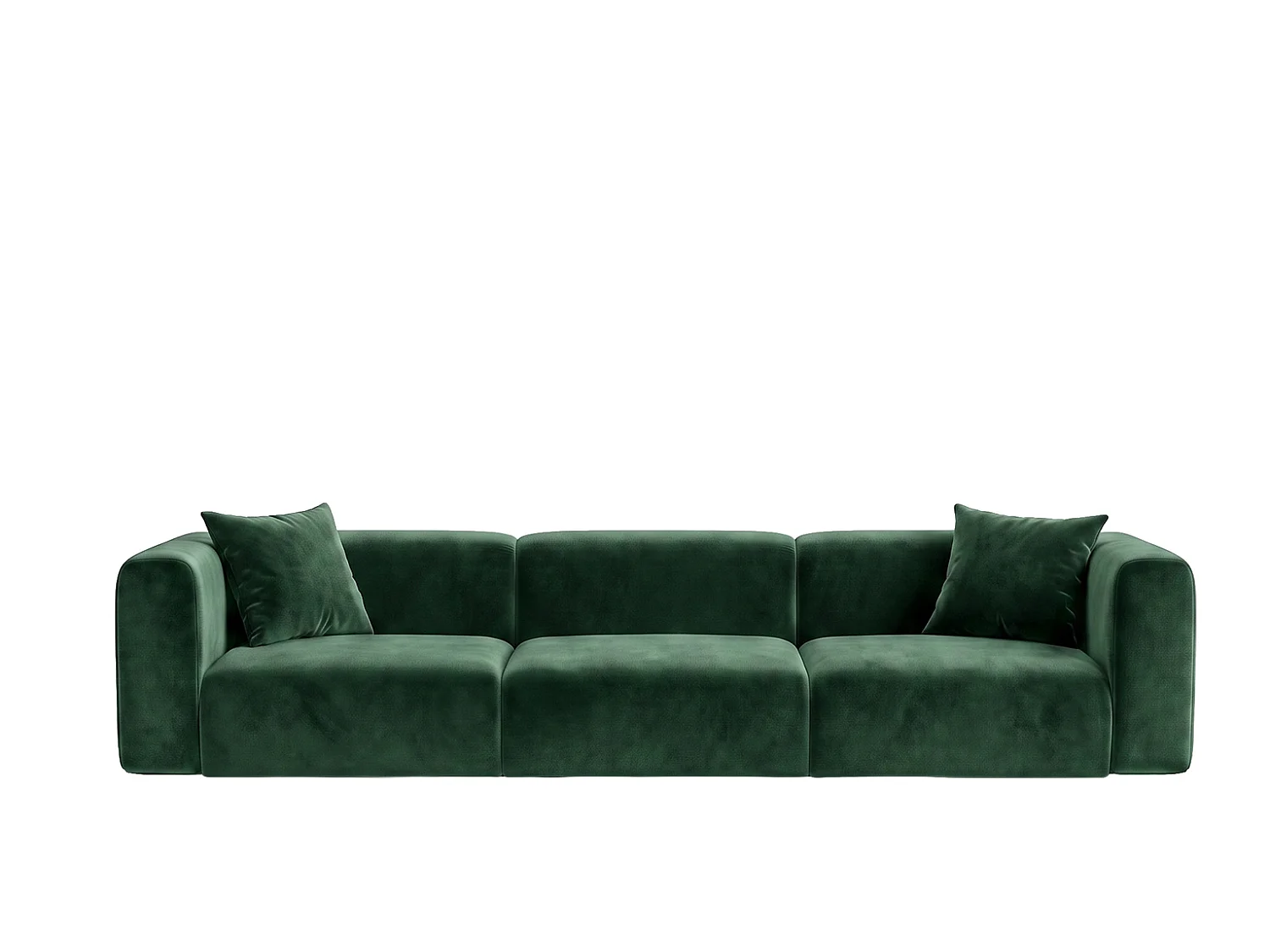Sofa trzyosobowa, tkanina Velvet Bluvel, Zielony, GRETA