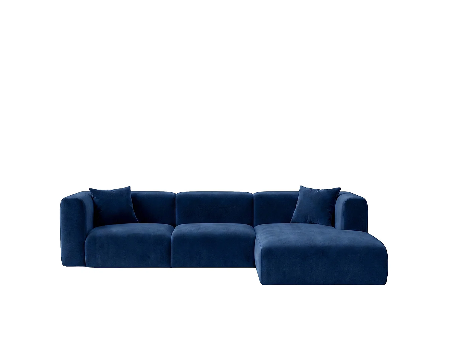 Narożnik w kształcie L, tkanina Velvet Bluvel, Atramentowy, Prawy, GRETA