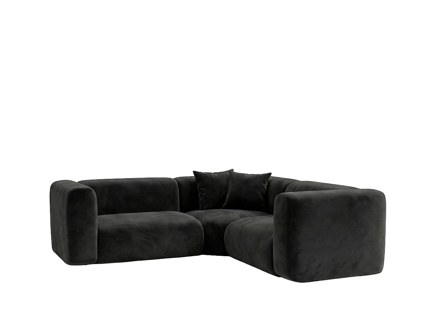 Narożnik modułowy, Corner mini, tkanina Velvet Bluvel, Czarny, GRETA