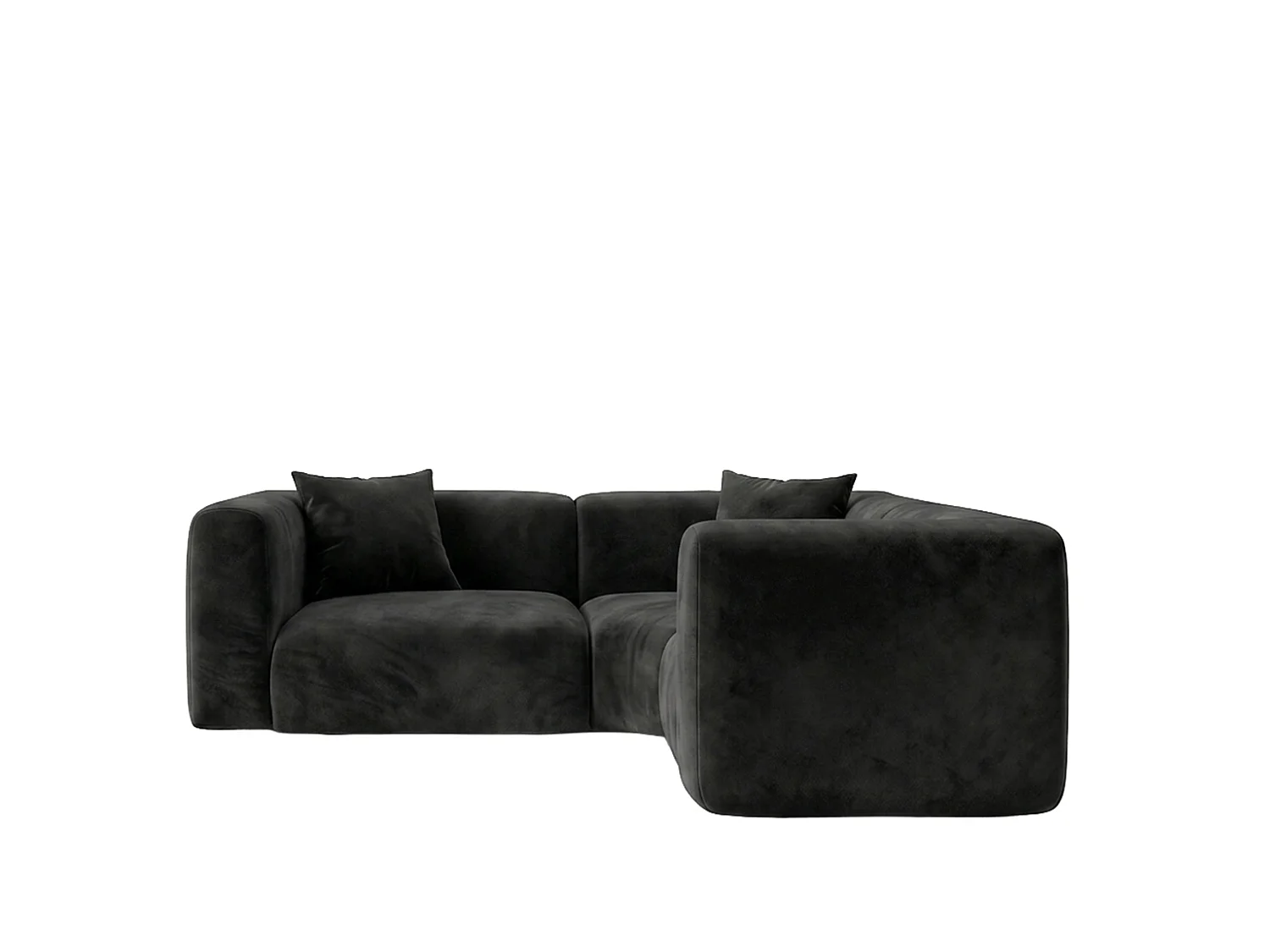 Narożnik modułowy, Corner mini, tkanina Velvet Bluvel, Czarny, GRETA