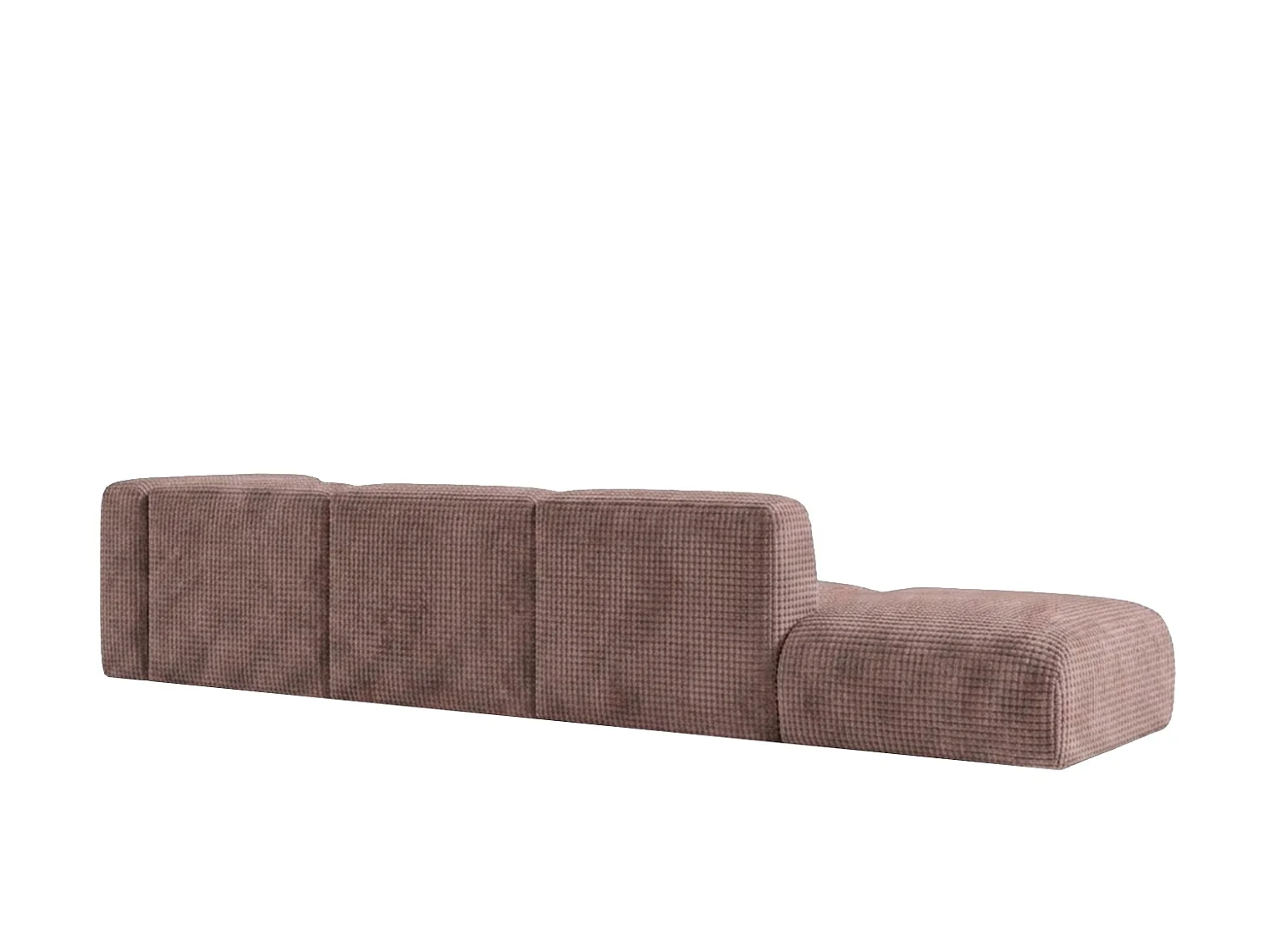 Canapé d’angle en L avec pouf, tissu chenille Cremona, Taupe, Gauche, GRETA