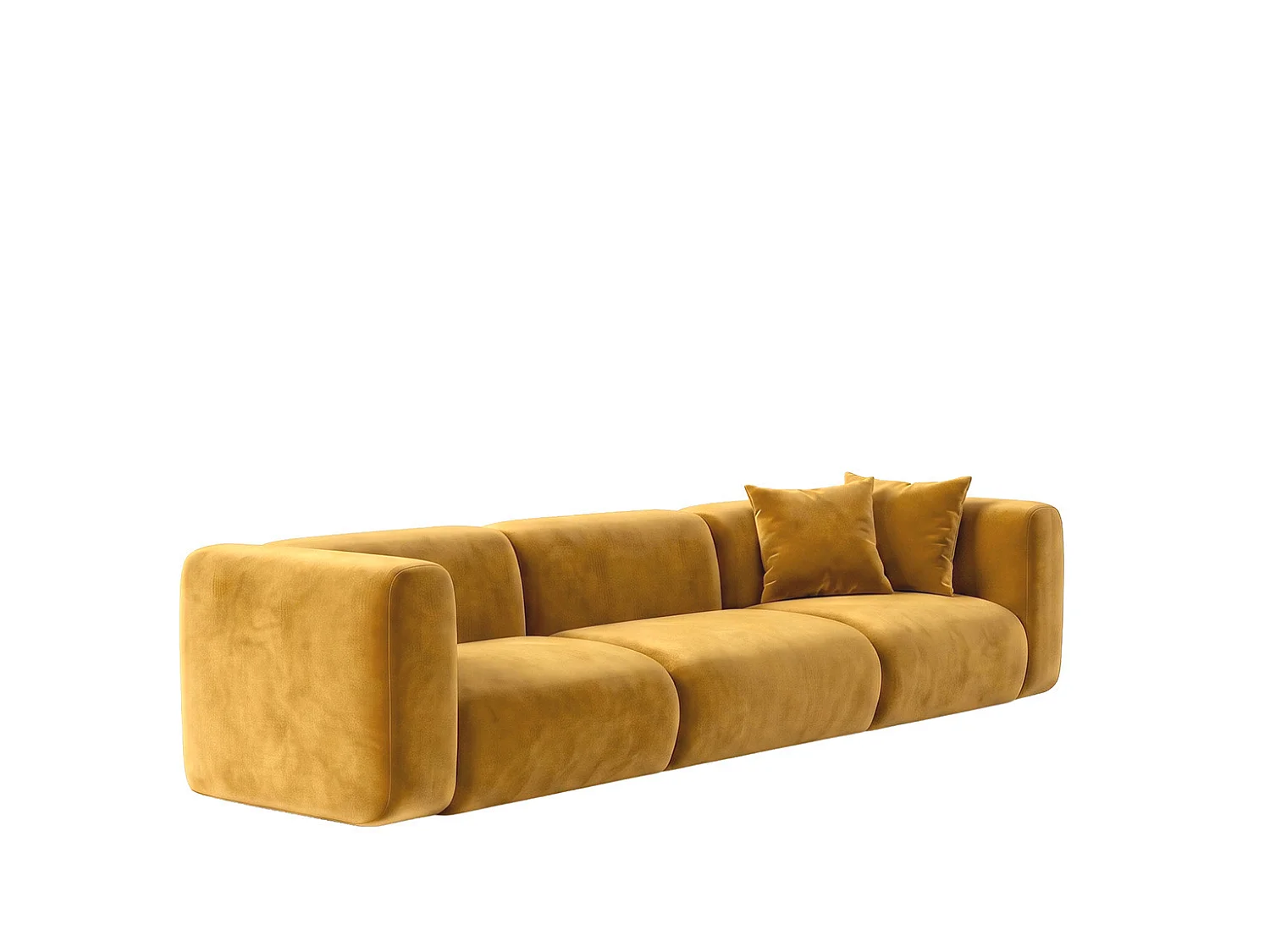 Sofa trzyosobowa, tkanina Velvet Bluvel, Złoty, GRETA