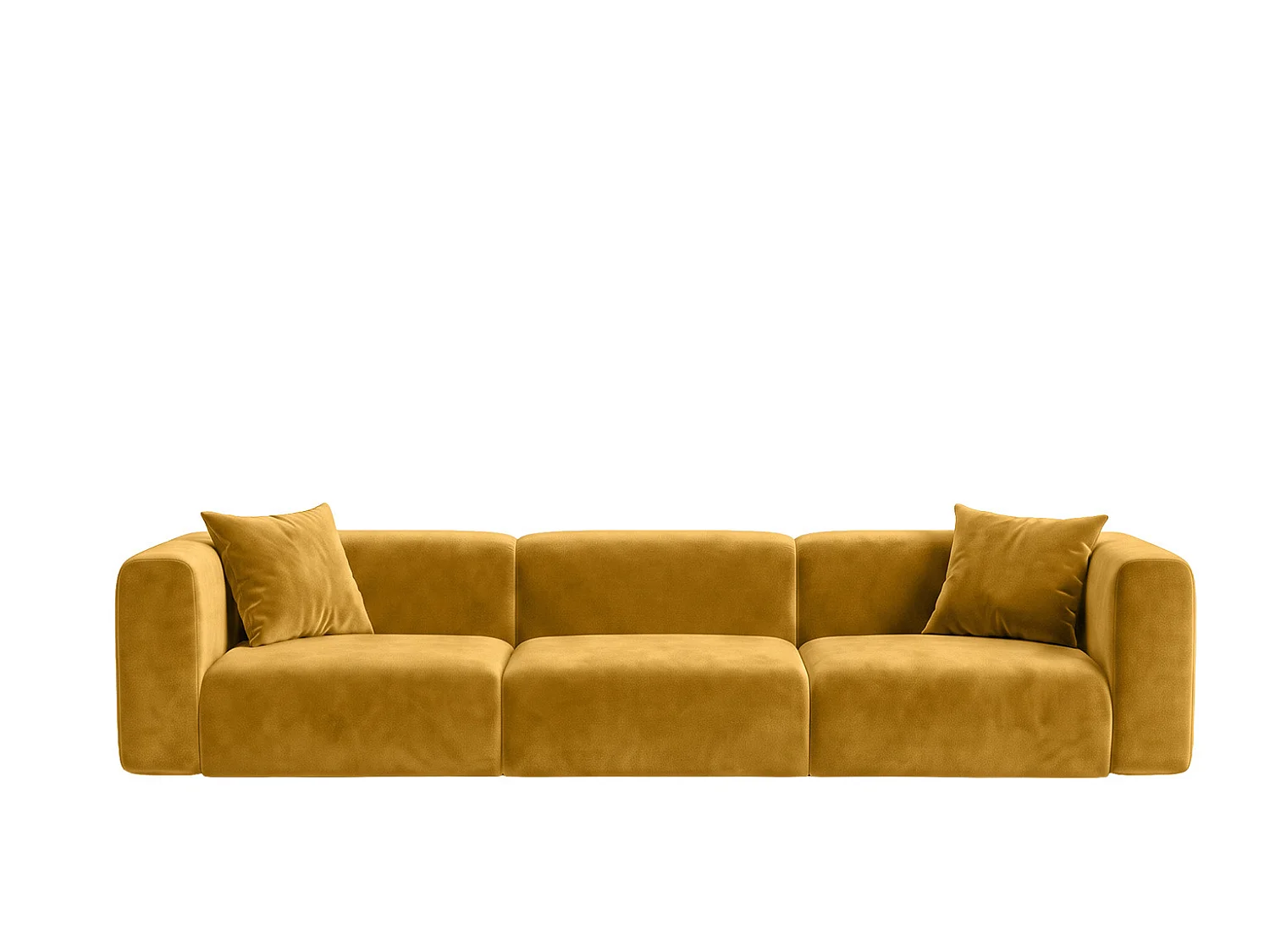 Sofa trzyosobowa, tkanina Velvet Bluvel, Złoty, GRETA
