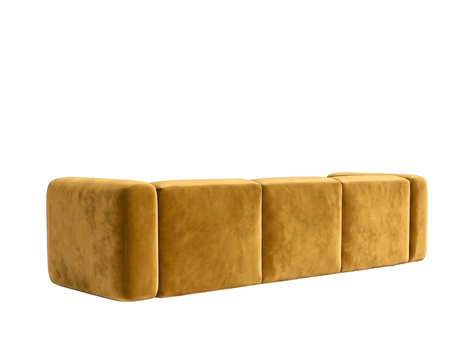 Sofa trzyosobowa, tkanina Velvet Bluvel, Złoty, GRETA