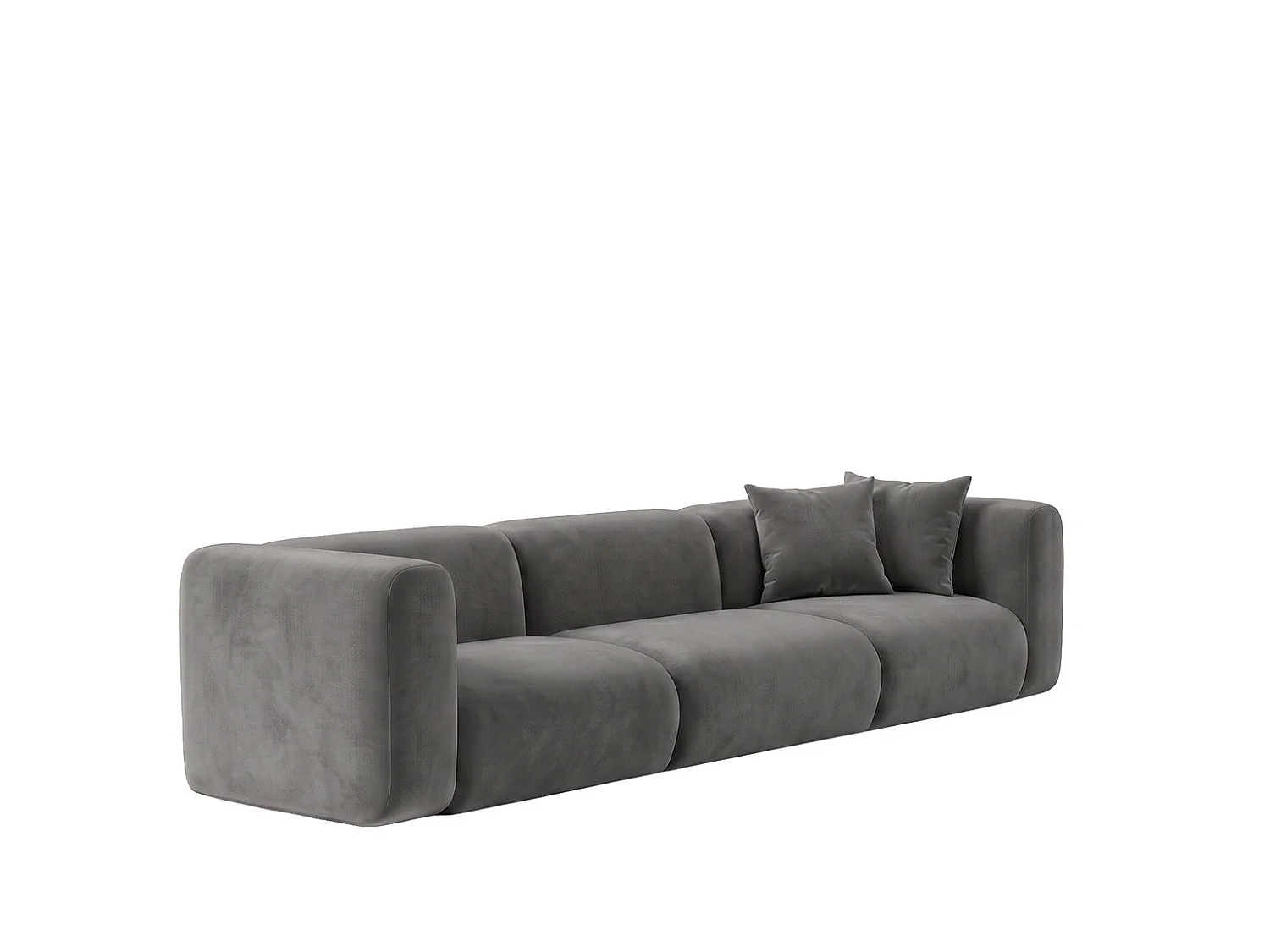 Sofa trzyosobowa, tkanina Velvet Bluvel, Popielaty, GRETA
