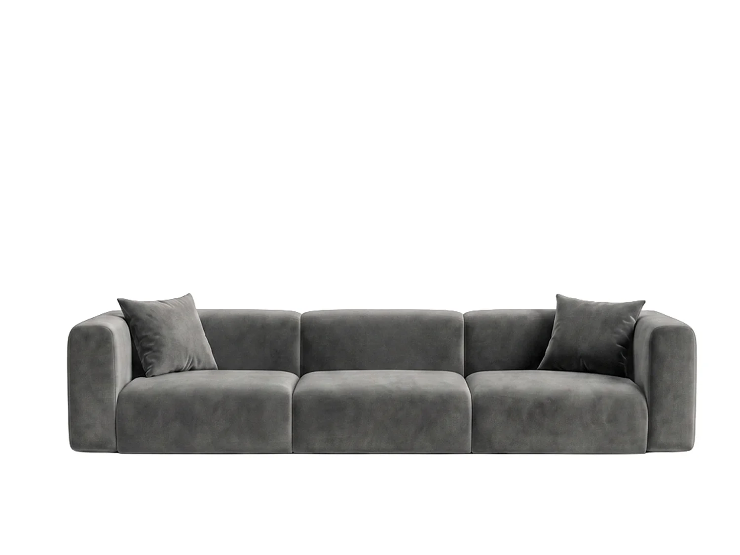 Sofa trzyosobowa, tkanina Velvet Bluvel, Popielaty, GRETA