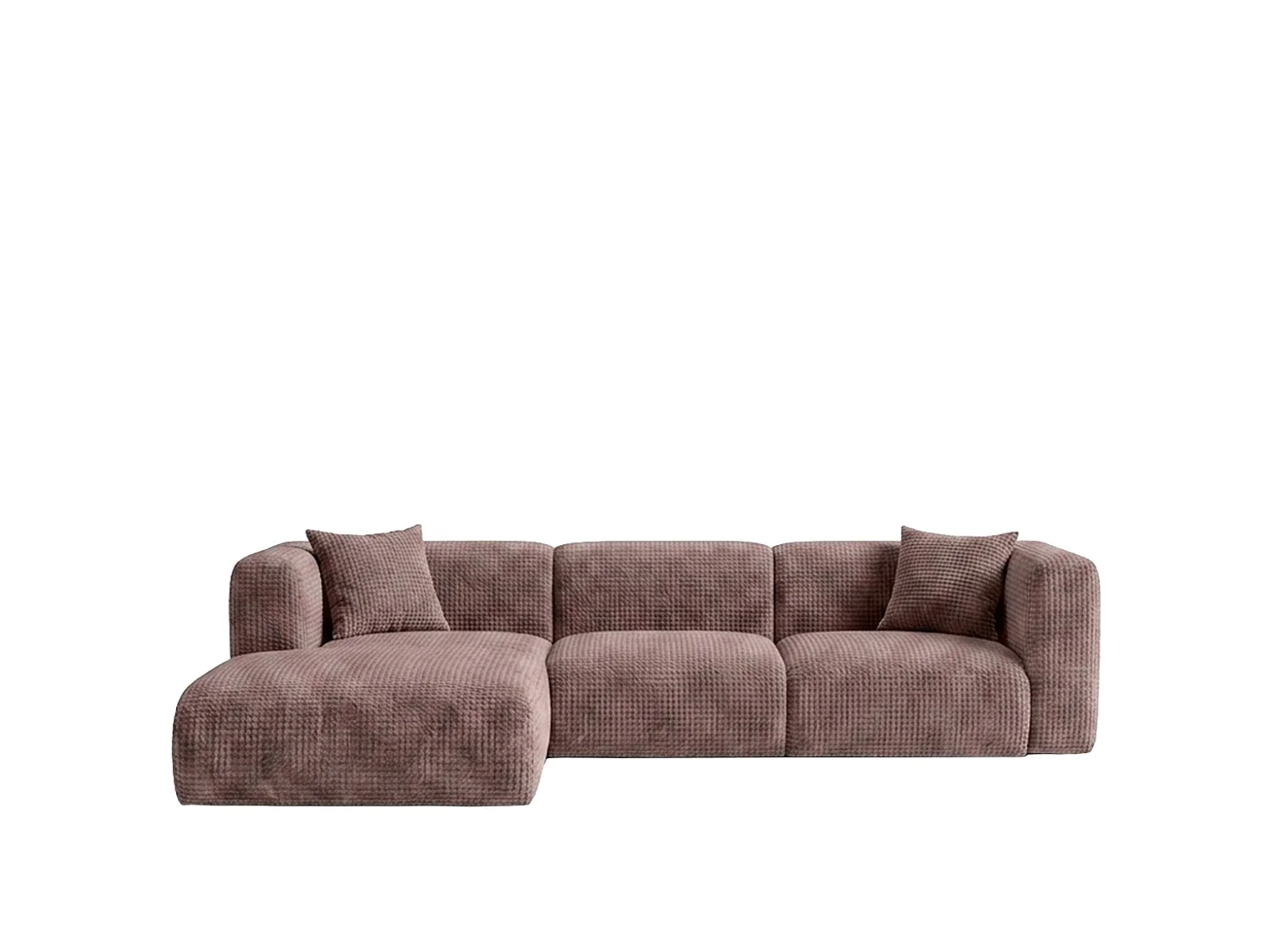 Narożnik w kształcie L, tkanina szenil Cremona, Taupe, Lewy, GRETA