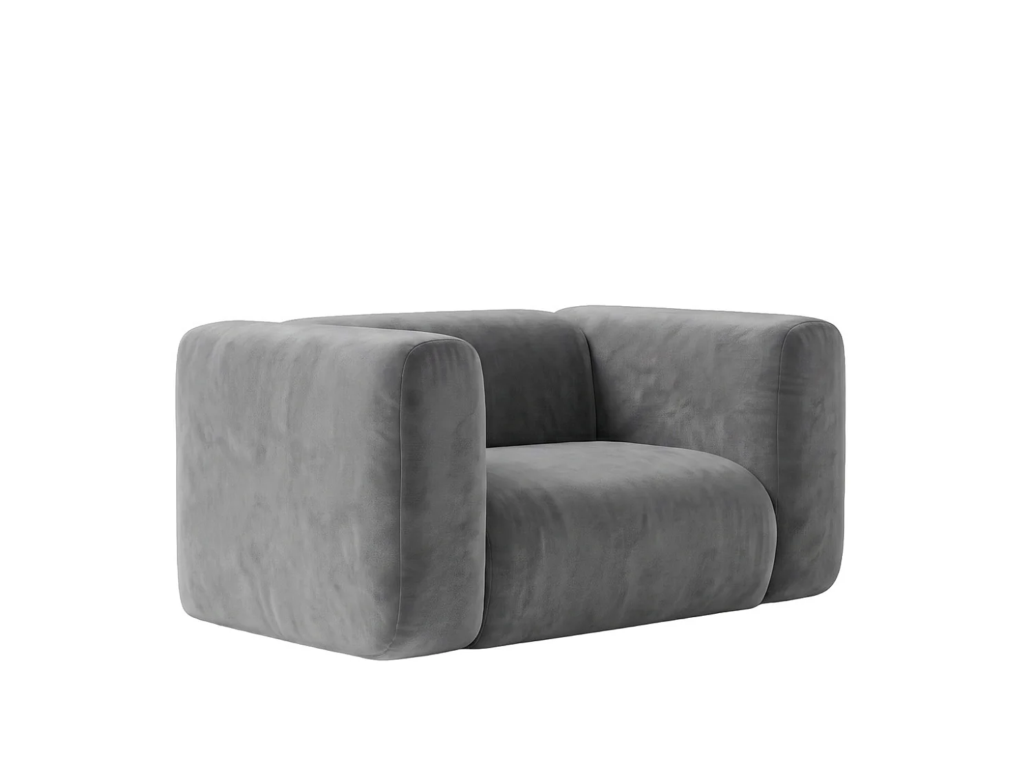 Fotel do salonu, w tkaninie Velvet Bluvel, Popielaty, GRETA