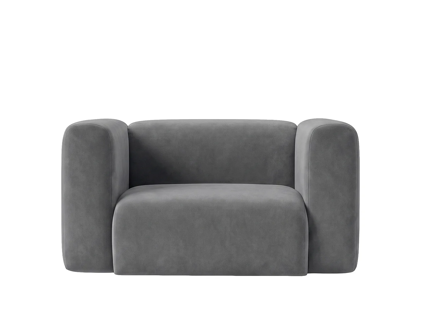 Fotel do salonu, w tkaninie Velvet Bluvel, Popielaty, GRETA