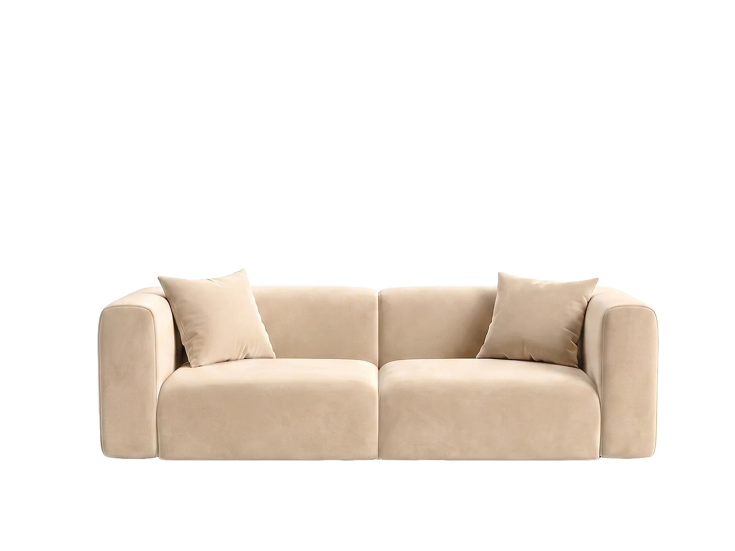 Sofa dwuosobowa, tkanina Velvet Bluvel, Kremowy, GRETA