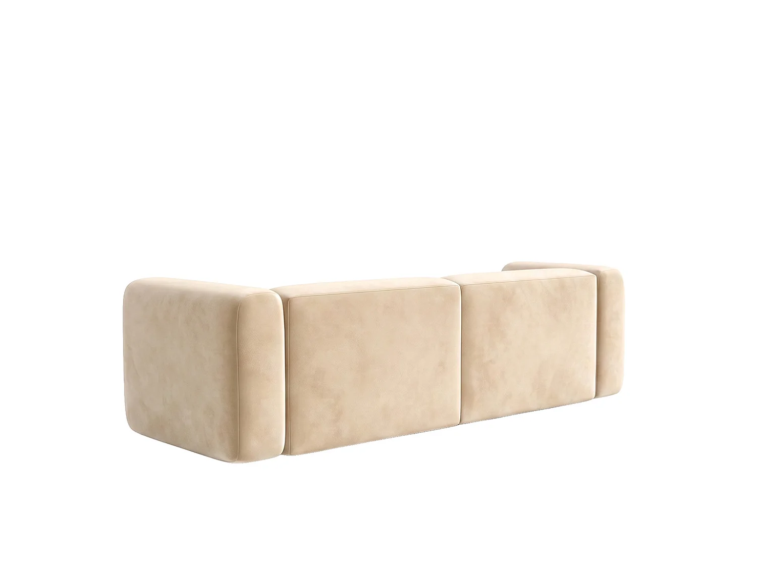 Sofa dwuosobowa, tkanina Velvet Bluvel, Kremowy, GRETA