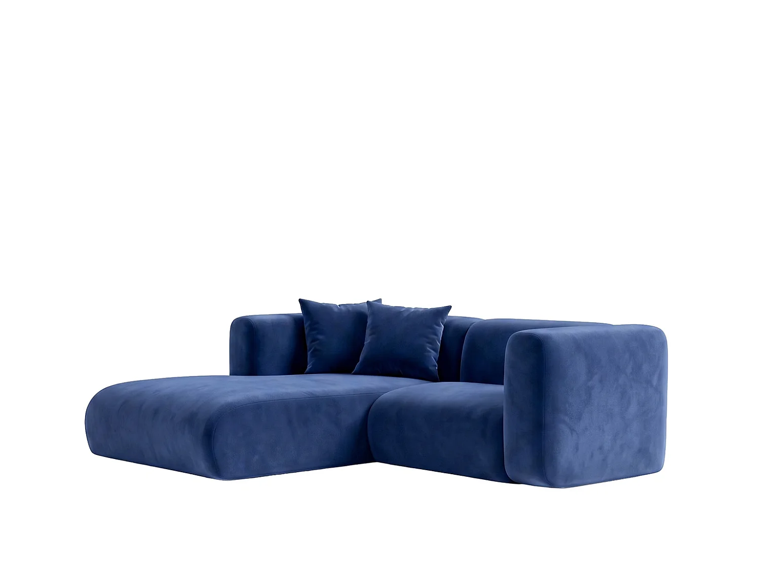 Narożnik w kształcie L mini, tkanina Velvet Bluvel, Atramentowy, Lewy, GRETA