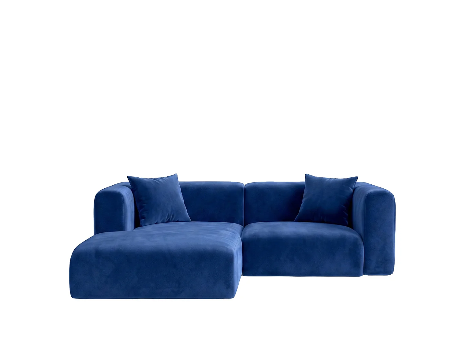Narożnik w kształcie L mini, tkanina Velvet Bluvel, Atramentowy, Lewy, GRETA