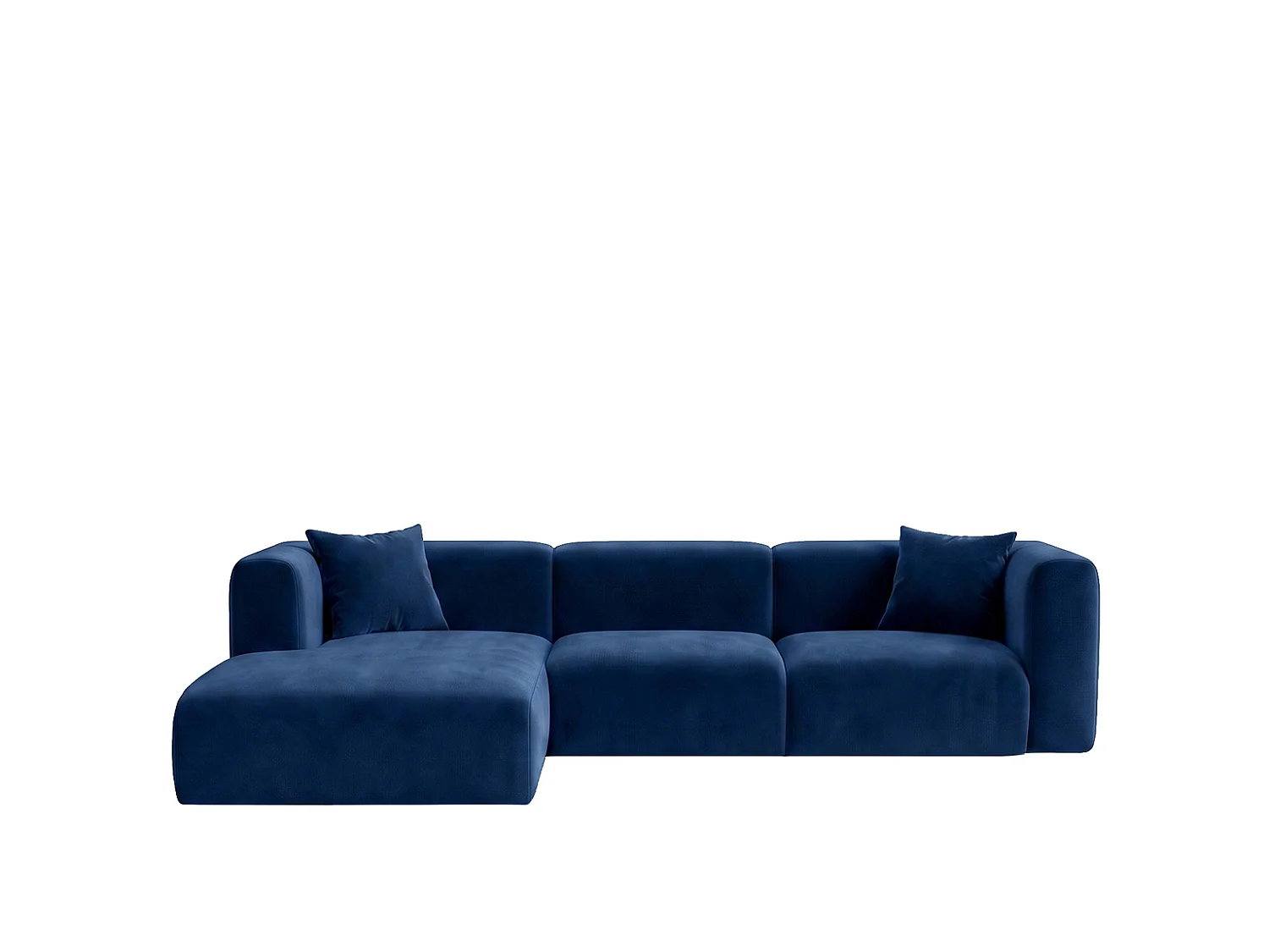 Narożnik w kształcie L, tkanina Velvet Bluvel, Atramentowy, Lewy, GRETA