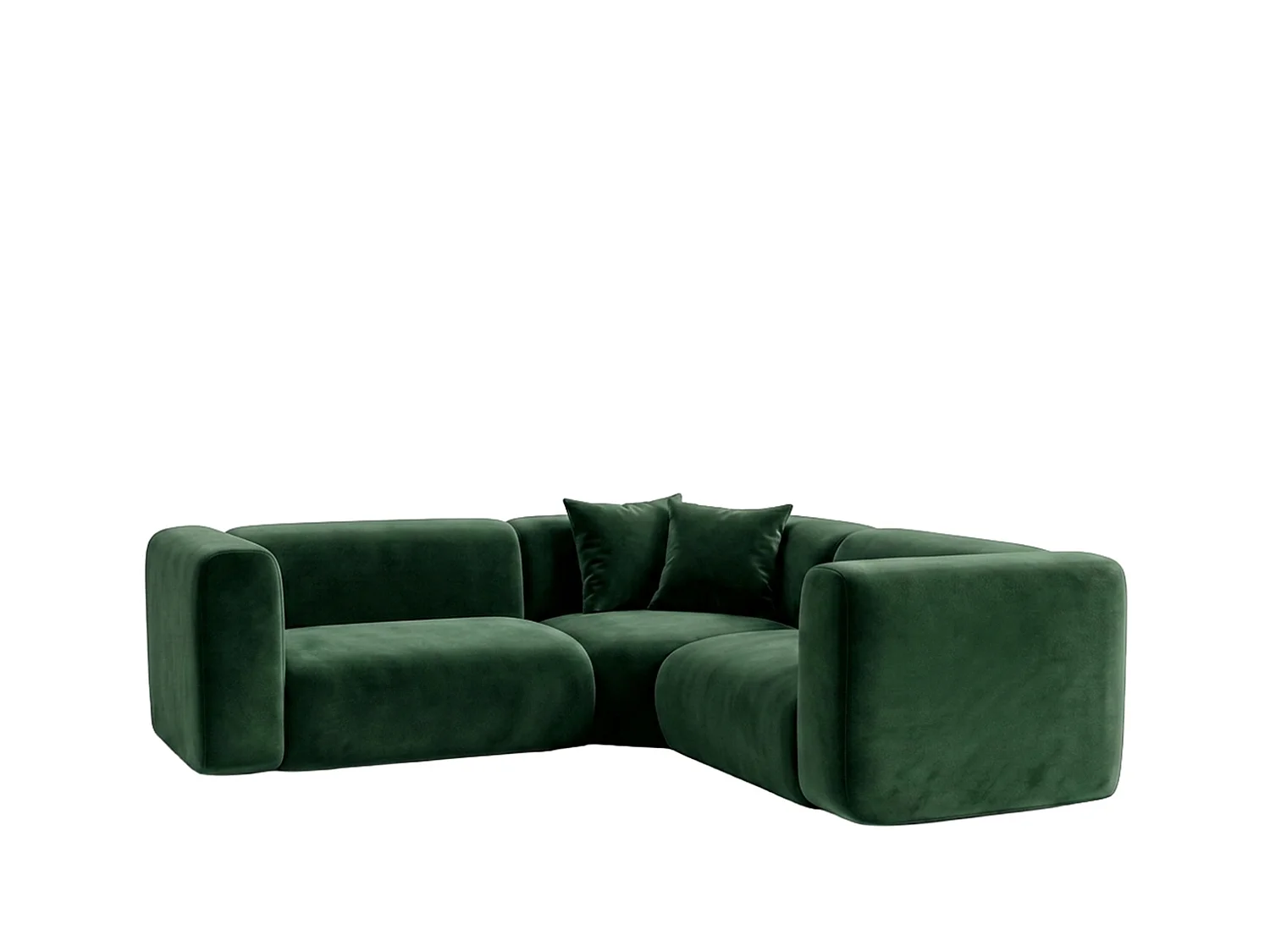 Narożnik modułowy, Corner mini, tkanina Velvet Bluvel, Zielony, GRETA